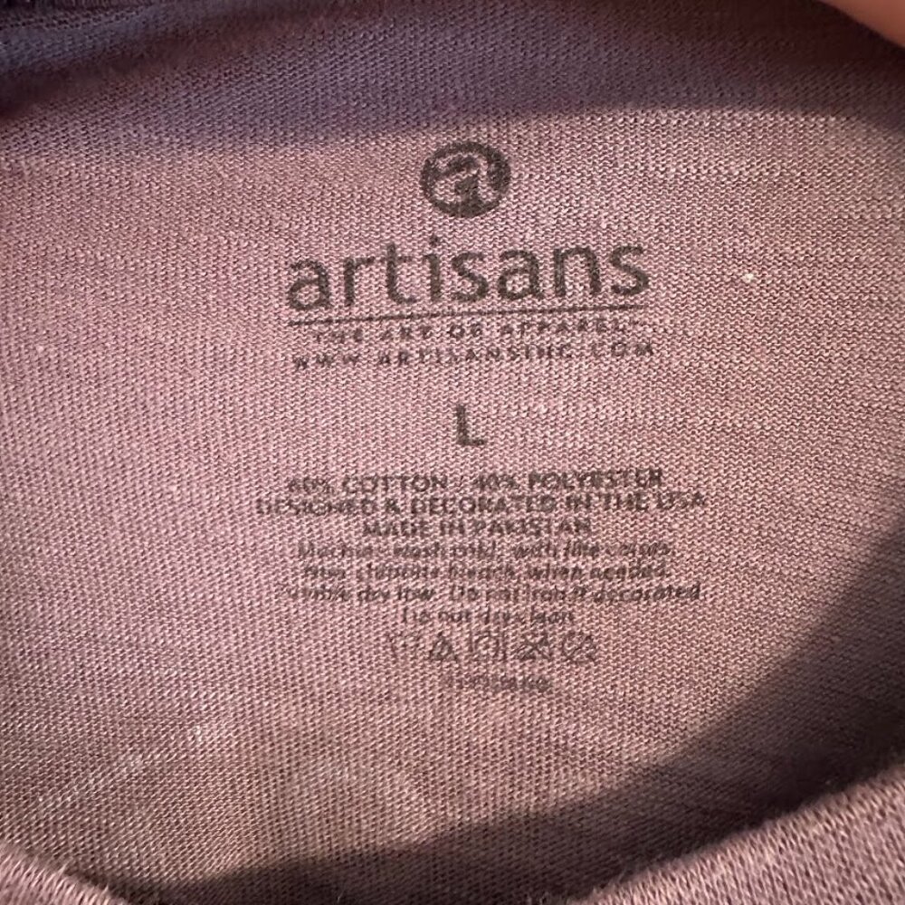 Artisans Houghton Lake Michigan Long Sleeve Tee | Purple, Lightweight, Sz Large - Picture 4 of 6